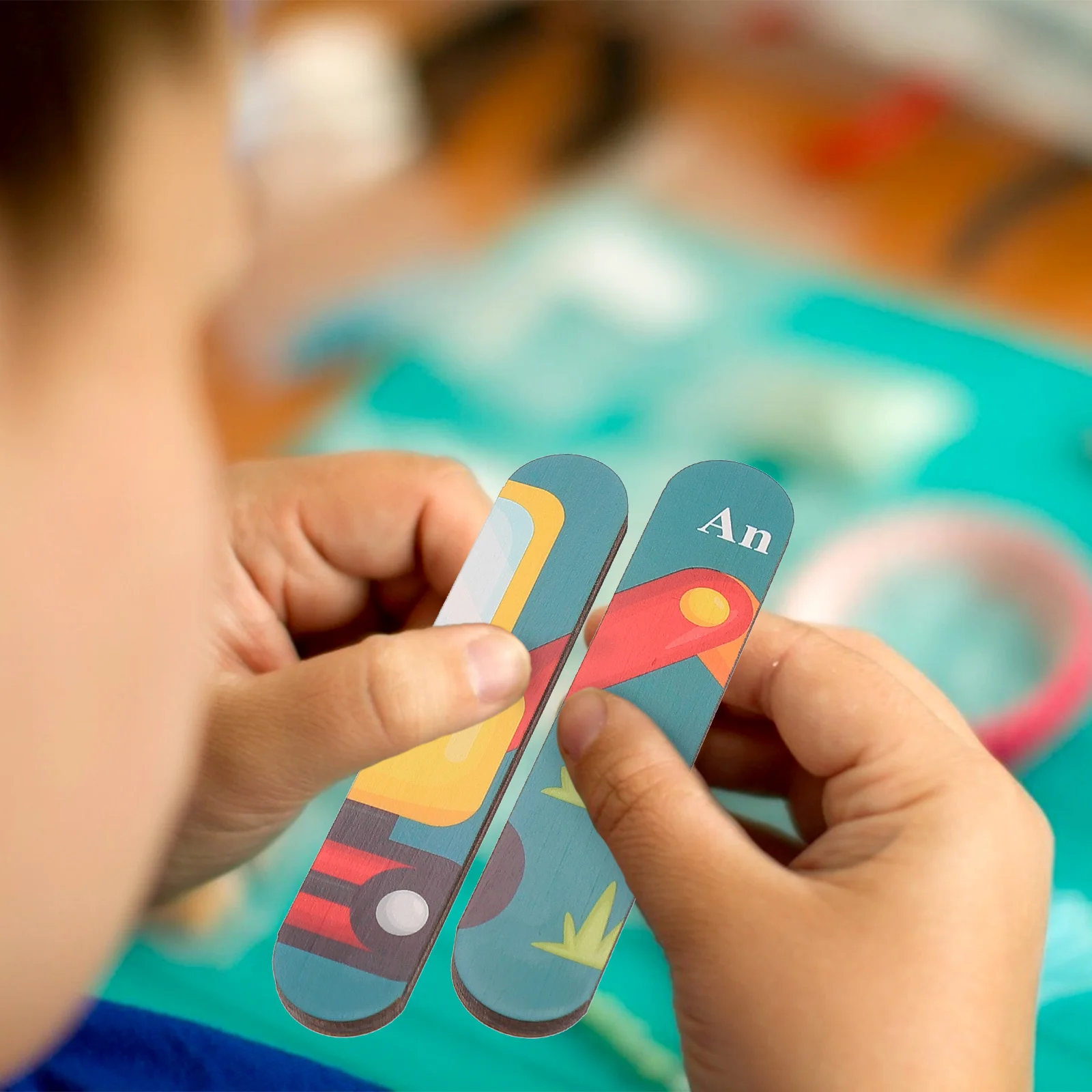 1 مجموعة أطفال الكرتون لغز التعليمية مطابقة كتلة المنطق التفكير ممارسة التعلم المبكر عصا خشبية لغز المعرفية