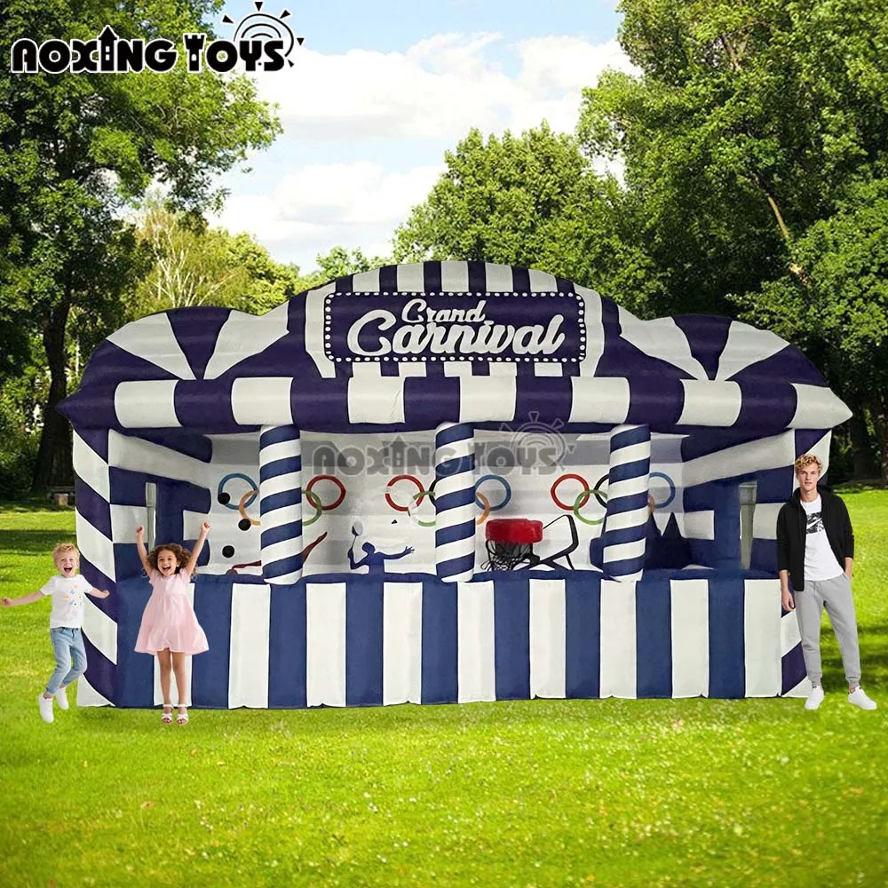 Giant Inflatable Carnival Game Tent Oxford Cloth Vending Booth Party Tent with Blower for Outdoor Advertising Promotional Use