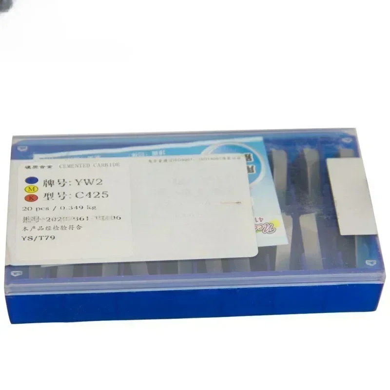 20PCS C425 Carbide Alloy Blade YT5 / YT15 / YT14 / YW1 / YW2 / YG6 / YG8 / YS25 Triangle Alloy Belt Wheel Grooving Inserts e