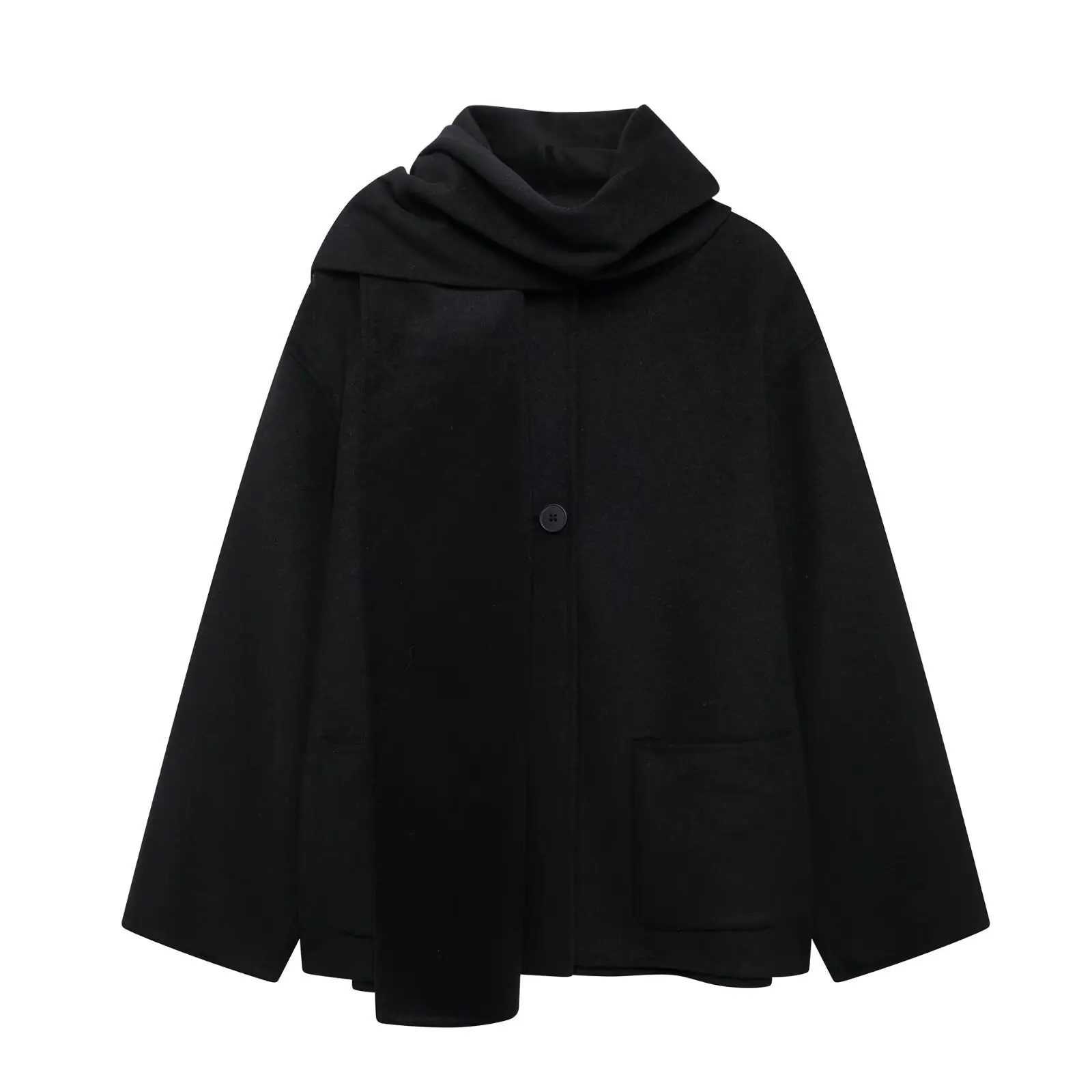 

Women's European and American style new versatile loose scarf with short wool coat jacket