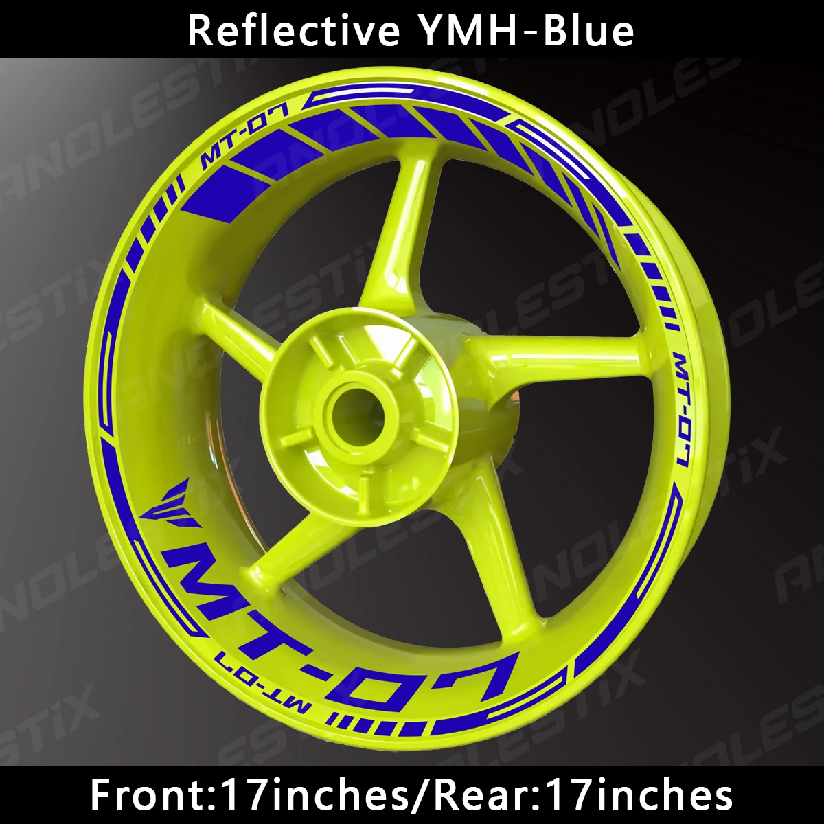 AnoleStix Reflective Motorcycle Wheel Sticker Hub Decal Rim Stripe Tape For YAMAHA MT-07 MT07