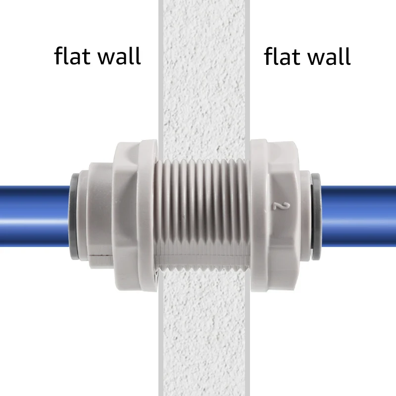 ELECQUEEN Push-fit Bulkhead Connector,Bulkhead Union 3/8\'\' x 3/8\' OD Tube Fitting,pipe connections through wall,kettle,Kegerator