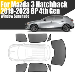 Custom Magnetic Car Window Sunshade For Mazda 3 BP Hatchback 2019-2023 4th Gen Curtain Mesh Front Windshield Frame Curtain