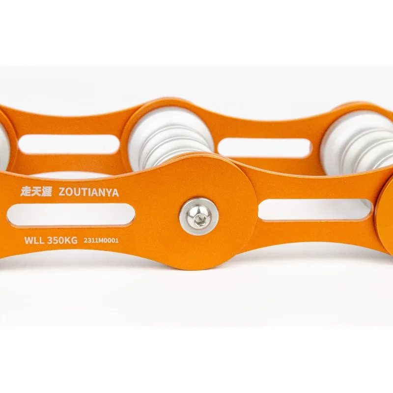 4-Slot Chain Rope Protector Outdoor Rescue Caving Rock Climbing Rock Climbing Rope Lightweight Equipment Alloy Edge Guard Pulley