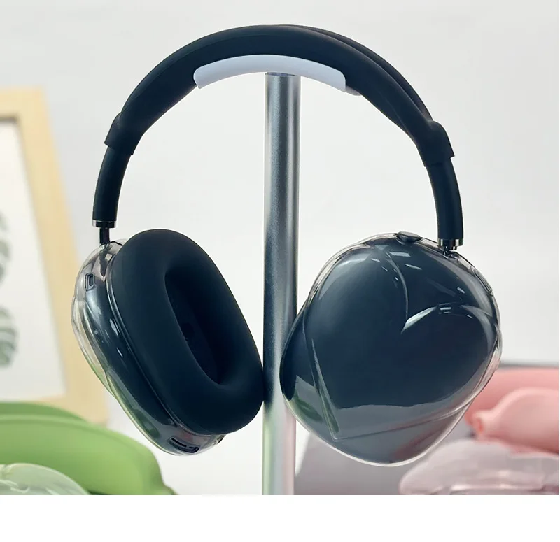 Neue Modelle 3D-Herzförmige Hülle für AirPods Max Kratzfester Kopfhörerschutz TPU Transparente Schutzhülle – Detail 3