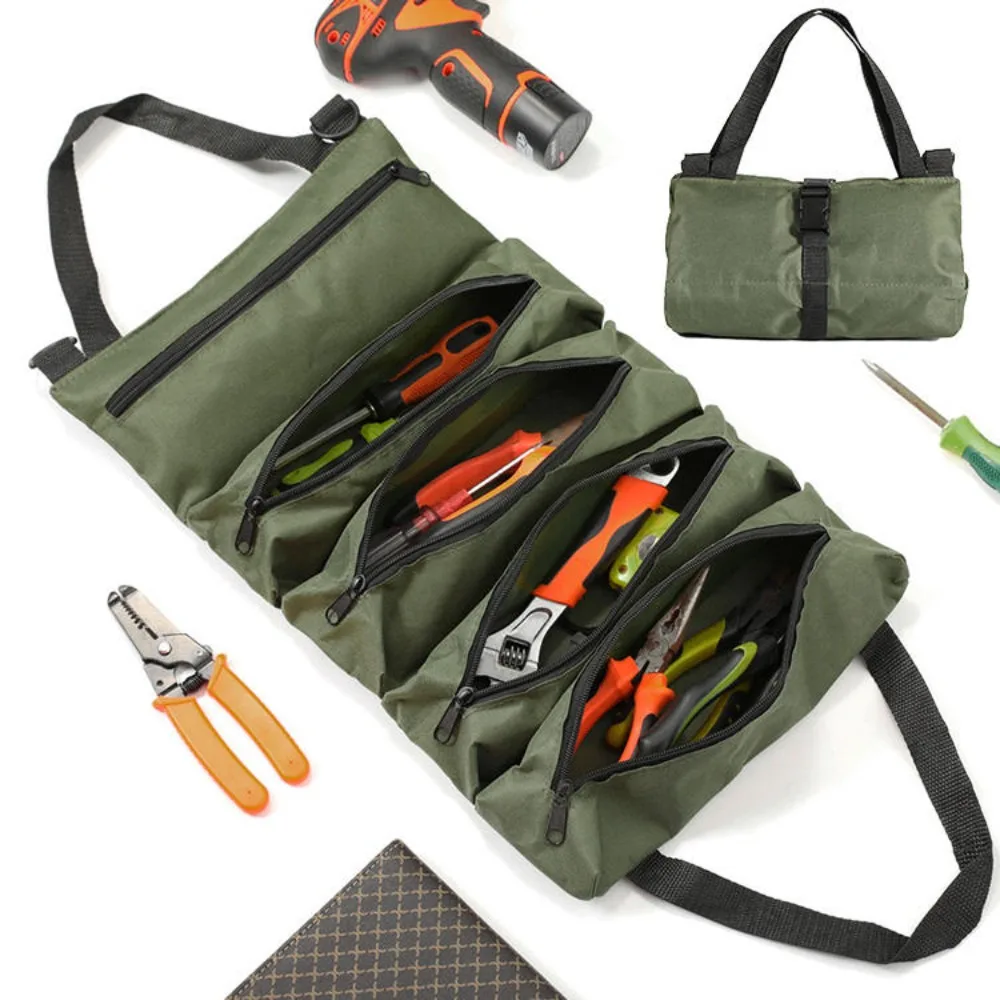 Sac de rangement multifonctionnel à fermeture éclair pour clés et outils, idéal pour trousse de premiers secours automobile | Piler | Tournevis | Prise | Support de jauge de pression des pneus