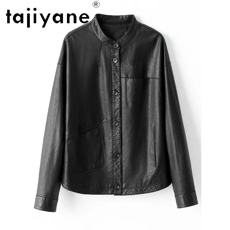 TAJIYANE Genuine Leather Jacket Women Coat Full Vegetable Tanned Sheepskin Short Outerwear Thin Stand Collar Jackets 2026 Косуха