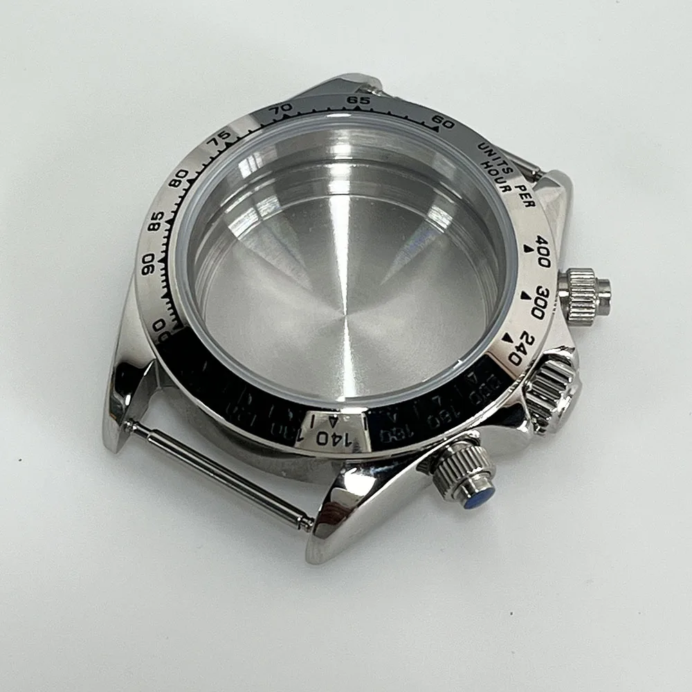 VK63 Stainless Steel Case Parts With Ceramic Silver Bezel VK63 Quartz Movement Men\'s Watch Accessories