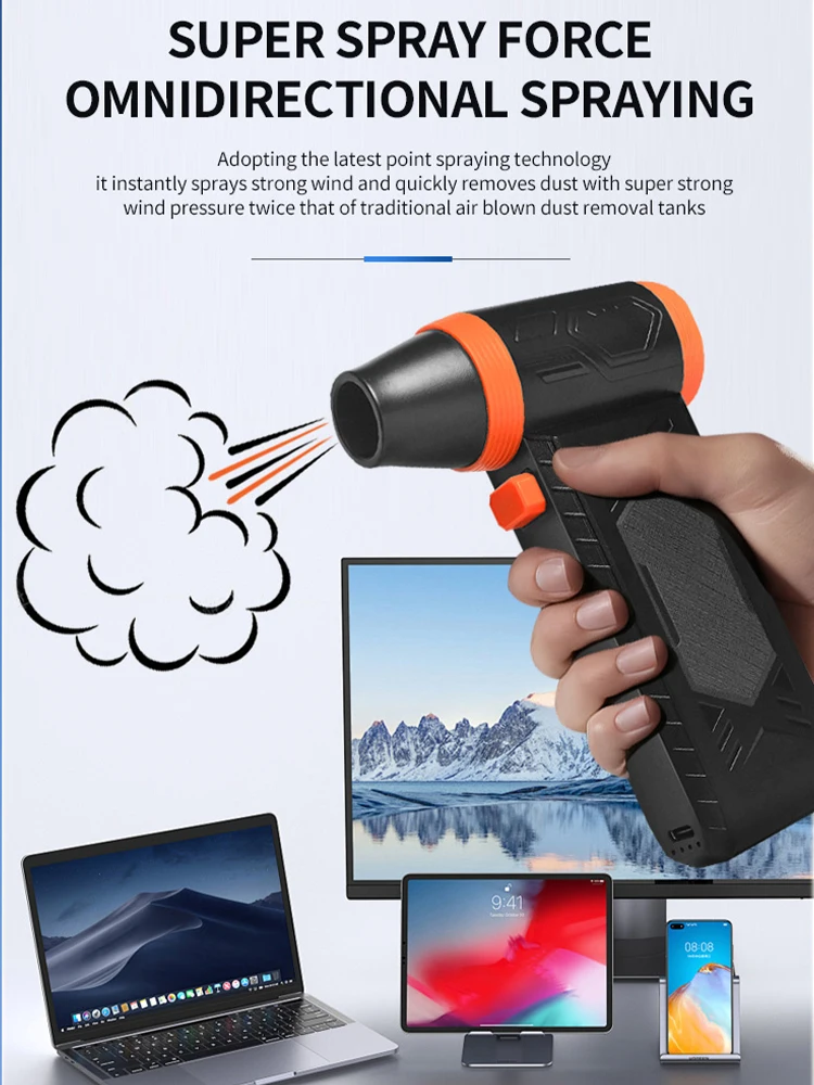 

110000 RPM Turbo Jet Fan Electric Air Duster Portable Cleaning Blower Tool Car Blowing Snow TypeC Charging 350g Thrust Turbo Fan