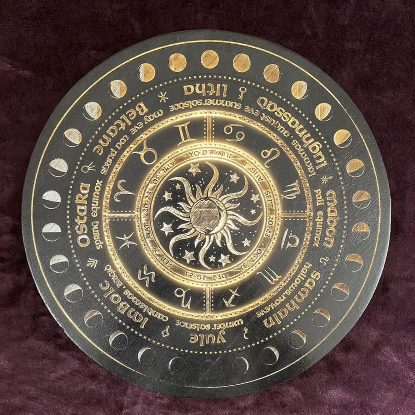 

Ведьма Гадание Кристалл Энергетическая Пластина Дубовая Резьба Ежегодное Кольцо Двенадцать Созвездий Пластина Алтарь Благословение Церемония Опора Украшение