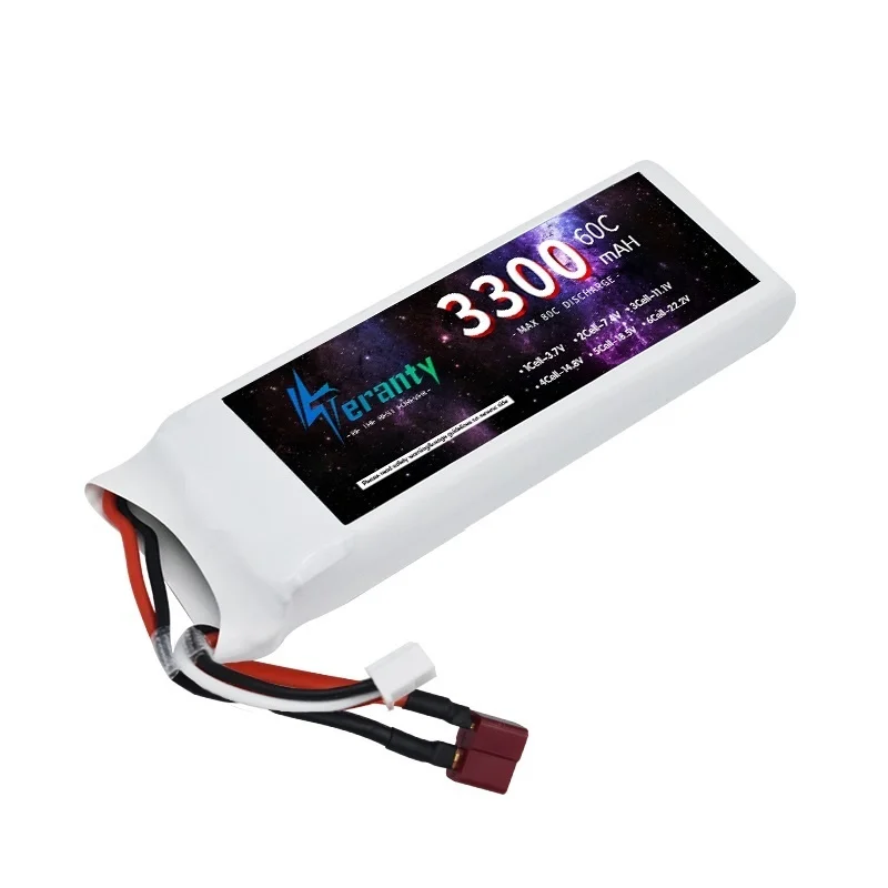 Mise à niveau de la batterie Ve Fuchsia, 3300mAh, 7.4V, 2S, pour voiture RC, quadricoptère, bateau, drones, pièces de rechange, 60C, avec prise JST,