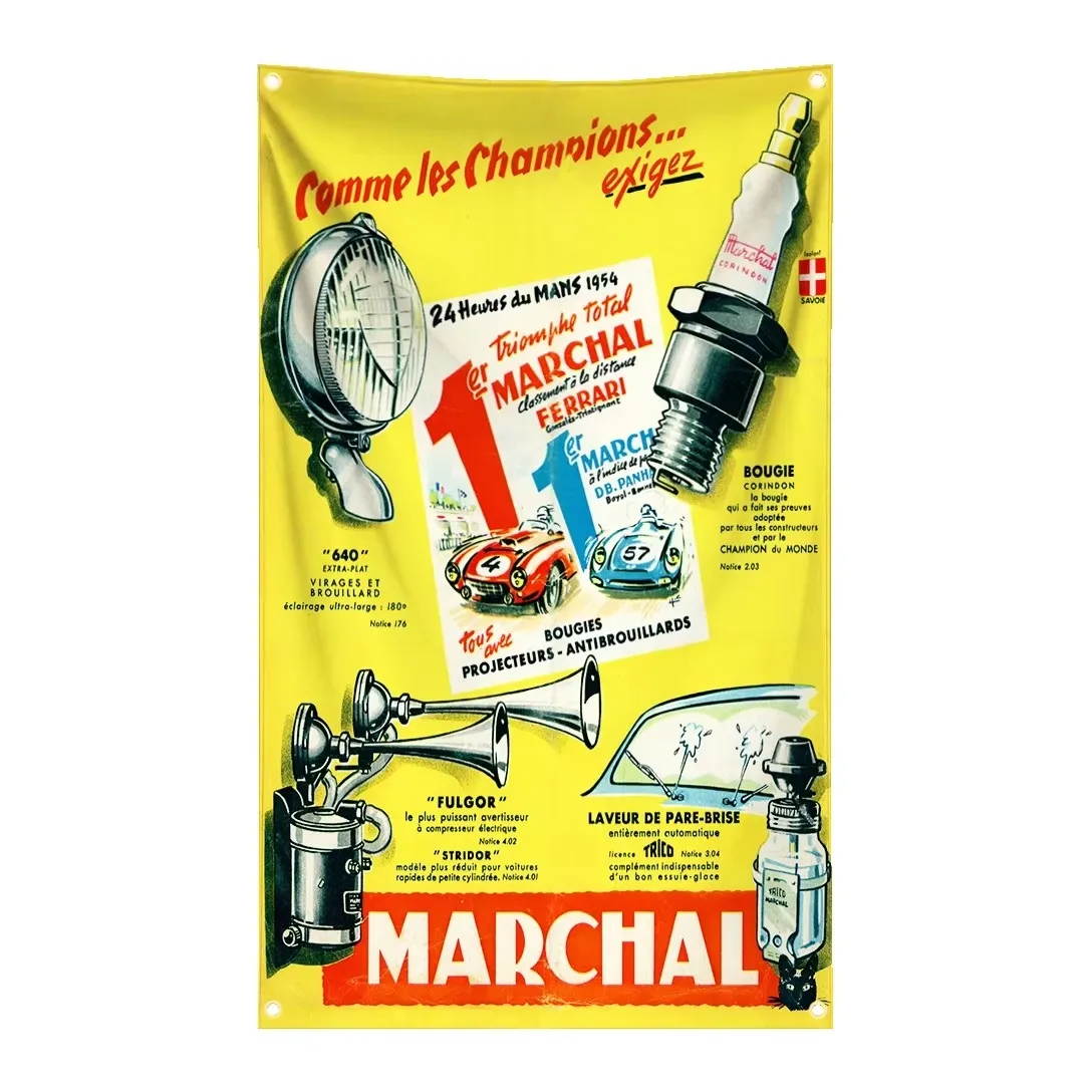 Classic Retro SEV Marchals Poster Flag Tapestry Polyester Digital Printing Banner Garage Wall Art Out Door Decoration