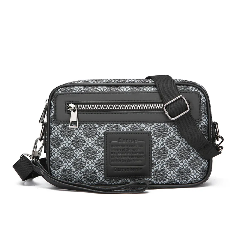 

Casual Business Shoulder Bag Men PU Leather Messenger Bag Wide Strap Crossbody Bags Square Clutch Bag Designer Male Sling Bags