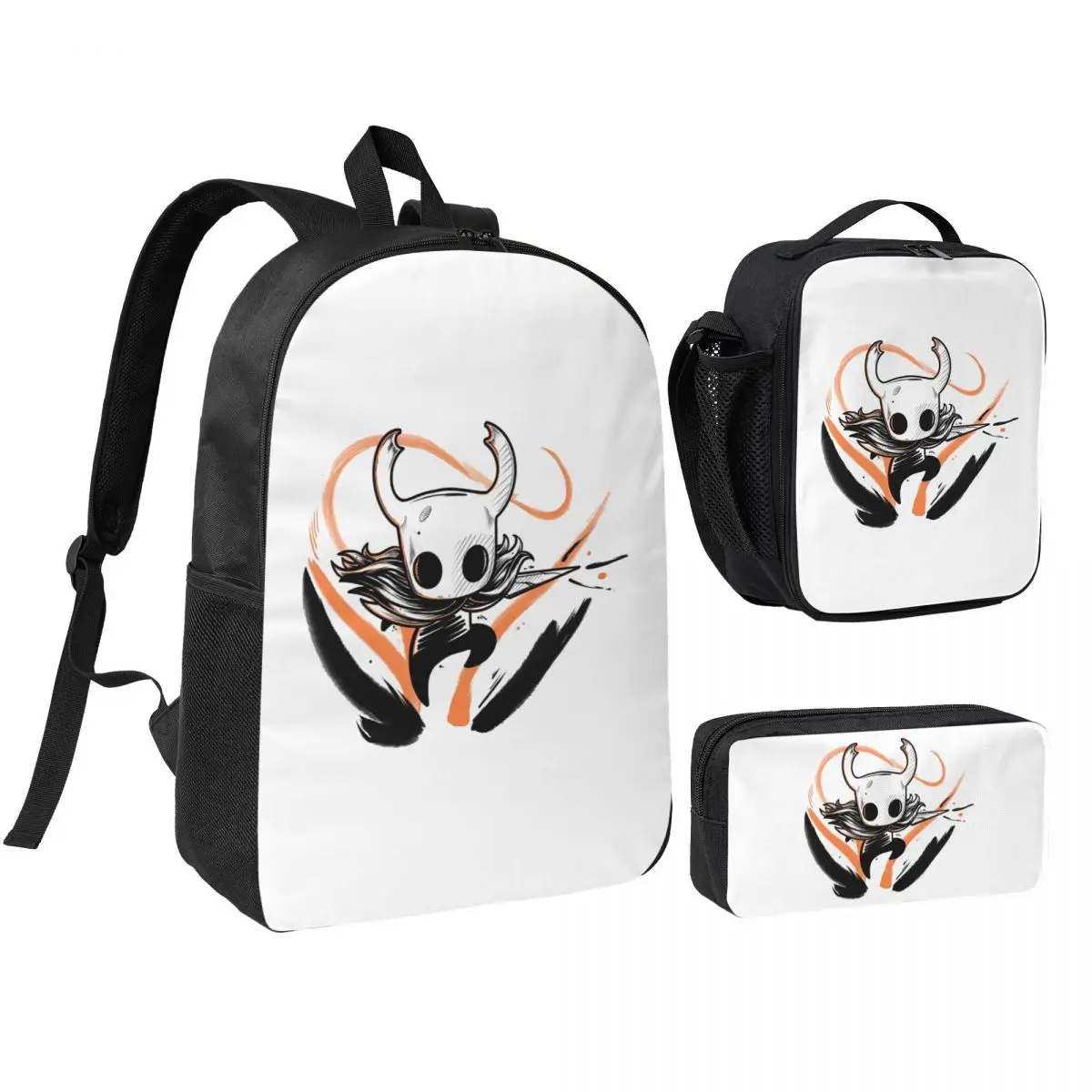 Hallownest Coffee Emblem Hollow Knight Silksong Backpack BookBag School Bag Shoulder Bags 3ps Insulated Lunch Bag Pencil Case