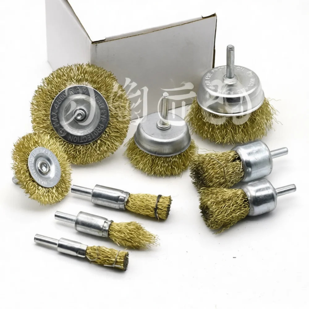Durable Steel Wire Brush Set Drill Attachment For Metal Cleaning Rust Removal Polishing Grinder Tool Accessory Set