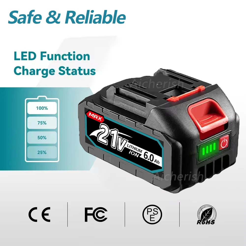 

For Makita 18V 20V Cordless Dirll,Brushless Wrench,Screwdriver For Makita 18V-21V High Capacity Rechargeable Lithium Ion Battery