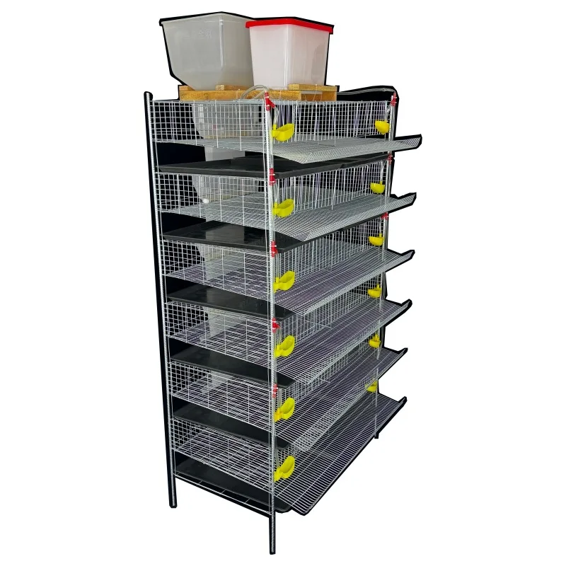 Vertical Quail Cage, Automatic Feeding, Egg Laying, Self-Cleaning, 100% Automated, for Raising Quails, Durable and Efficient