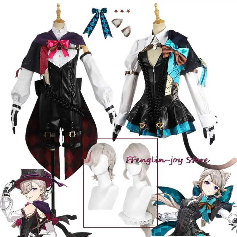 

Game Genshin Impact Lynette Lyney Twins Cosplay Costumes Wig Fontaine New Character Cosplay Halloween Carnival Unisex Uniform