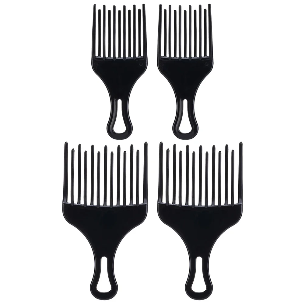 

4pcs Wide Teeth Comb Detangling Pick Afro Pick Plastic Hair Lift Comb For Curly Straight Short Long Hair Styling Tool Durable