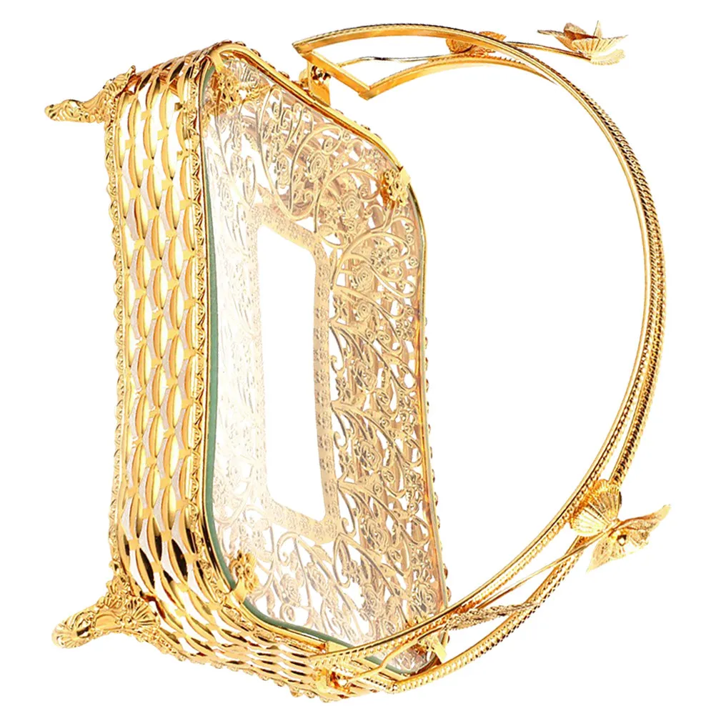 

Металлическая корзина для фруктов на столешницу, органайзер для закусок, хлеба, фруктов, железный настольный органайзер для мелочей, сервировочный поднос с ручкой