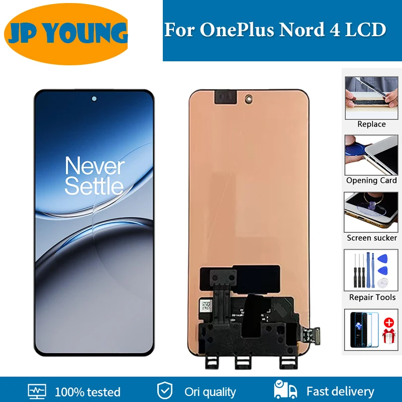 AMOLED 6.74'' For OnePlus Nord 4 LCD Display Touch Screen Digitizer Assembly Parts Replacement For 1+ Nord 4 CPH2663 LCD Replace