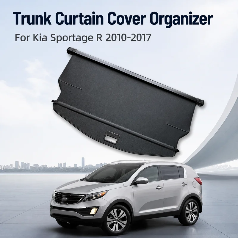 Trunk Curtain Cover Organizer For Kia Sportage R 2010-2017 Rear Rack Partition Shelter Shield Shade Luggage Cargo Storage