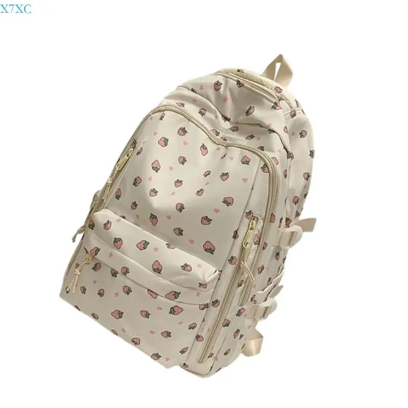 X7XC Large Capacity Backpack Casual Daypacks Student School Bag Aesthetic Backpack Simple Rucksack Travel Bag for Teens Girls