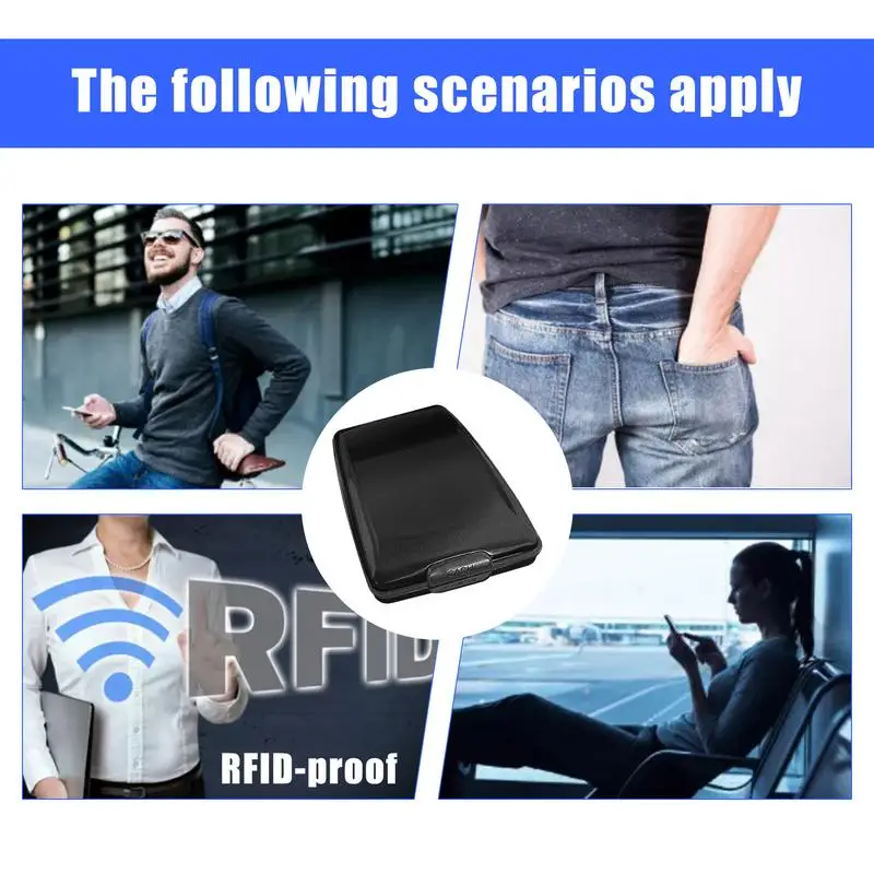 Dompet Aluminium untuk Pria Wanita Paduan Aluminium Pelindung Dompet Kartu Portabel RFID Memblokir Casing Kartu Keras untuk Kartu Kredit Debit