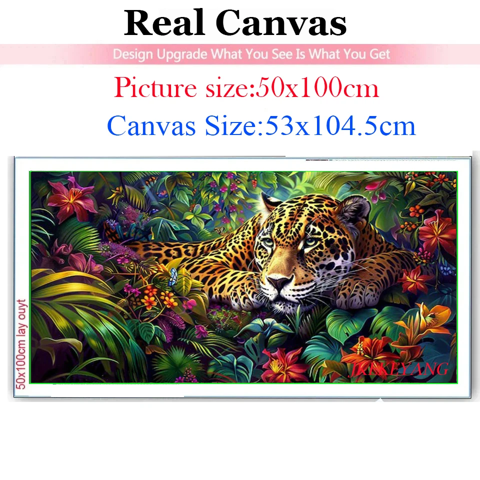 Jungle Leopard Couple Flowers Diamond Painting New 2024 5D Large Diy Animals Floral Full Square Round Diamond Mosaic Embroidery