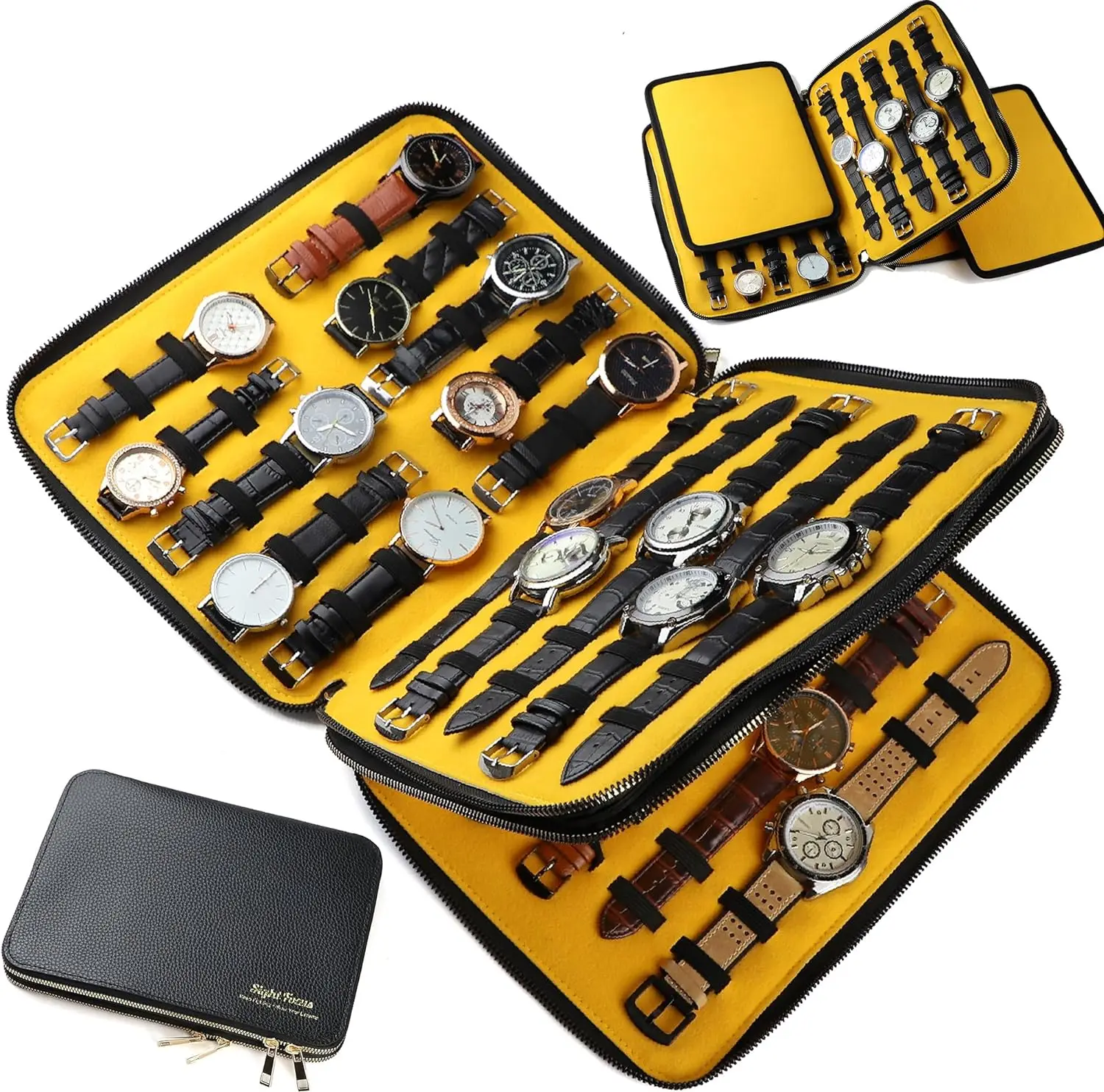 

40 Slots PU Leather Portable Watch Strap Organizer Watch Box For Apple Watch Band Storage Box Bag Travel Watch Pounch