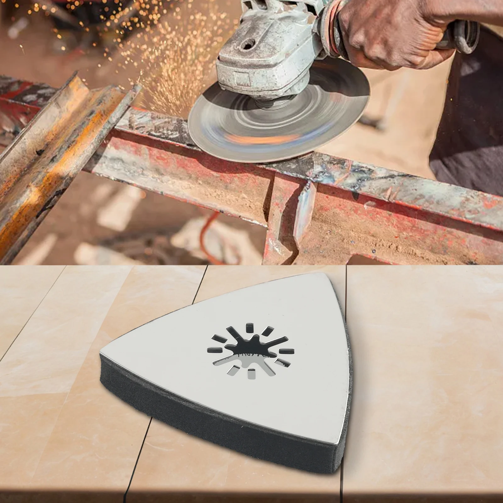 80x80mm Triangular Multitool Sanding Pad Hook /Loop Grinding Triangle Oscillating Sandpaper Multi-Tool Oscillating Tool