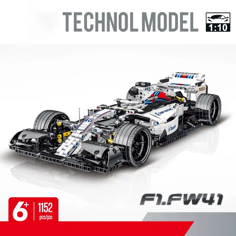 1152 pièces blocs de construction F1 de haute technologie super voitures de course briques modèles techniques experts créatifs cadeaux briques jouets cadeaux pour les enfants