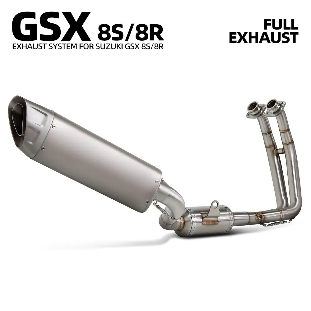

Полная выхлопная система для мотоцикла: коллектор, глушитель, нержавеющая сталь, гоночная линия, комплект передних и задних труб для Suzuki GSX8R GSX8S 22-25