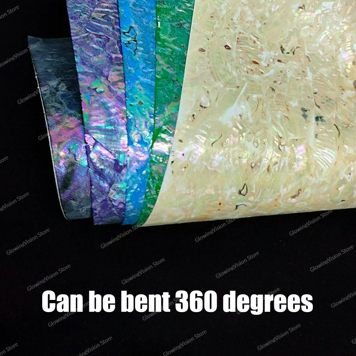Soft Natural Abalone Shell Inlay Veneer Flexible Mother Of Pearl Paper DIY Handicraft Material Seashell Flake with Adhesive Back view 3