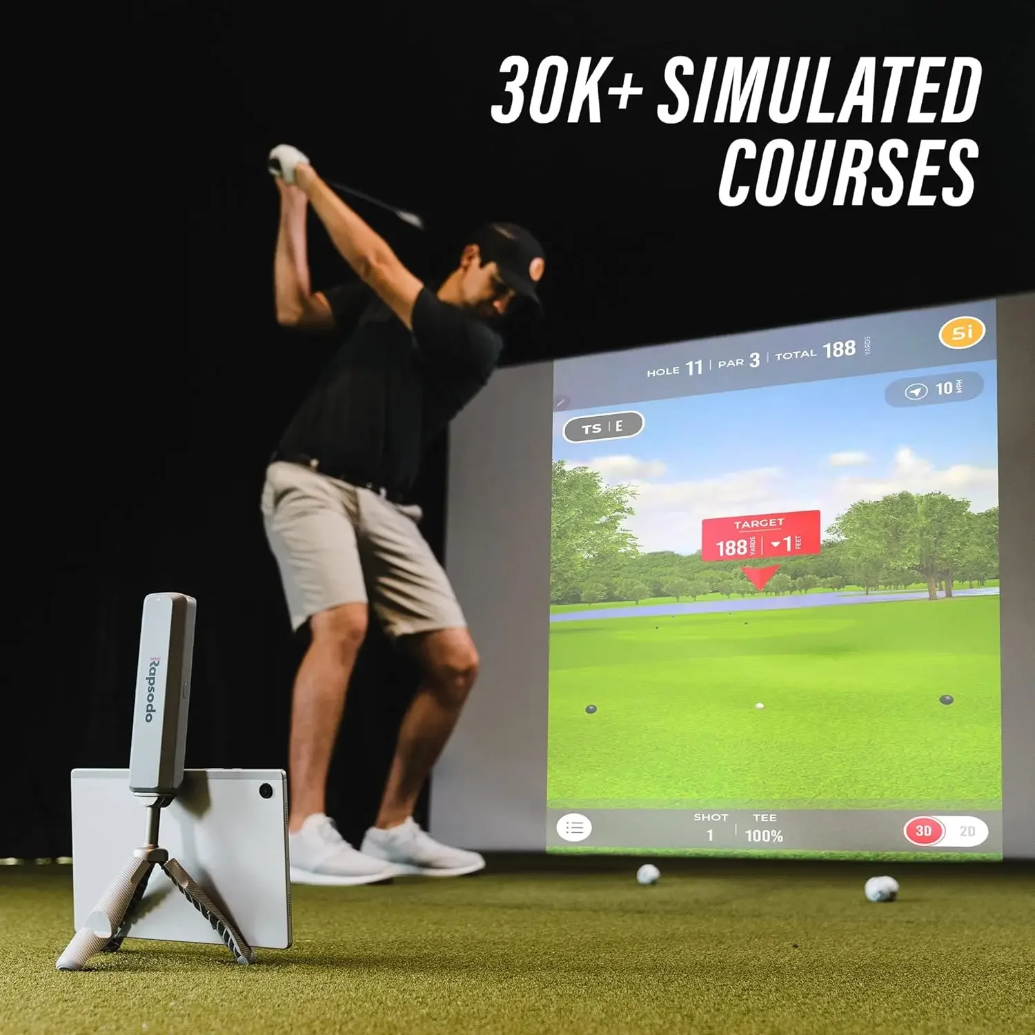 Rapsodo Mlm2pro Mobiele Lanceringsmonitor + Golfsimulator, Grijs