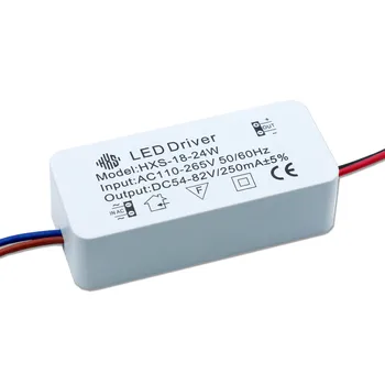 2-3w 3-5w 4-7w 8-12w 13-18w 18-24w 250ma driver de isolamento led AC110-265V transformador de corrente constante para holofote downlight