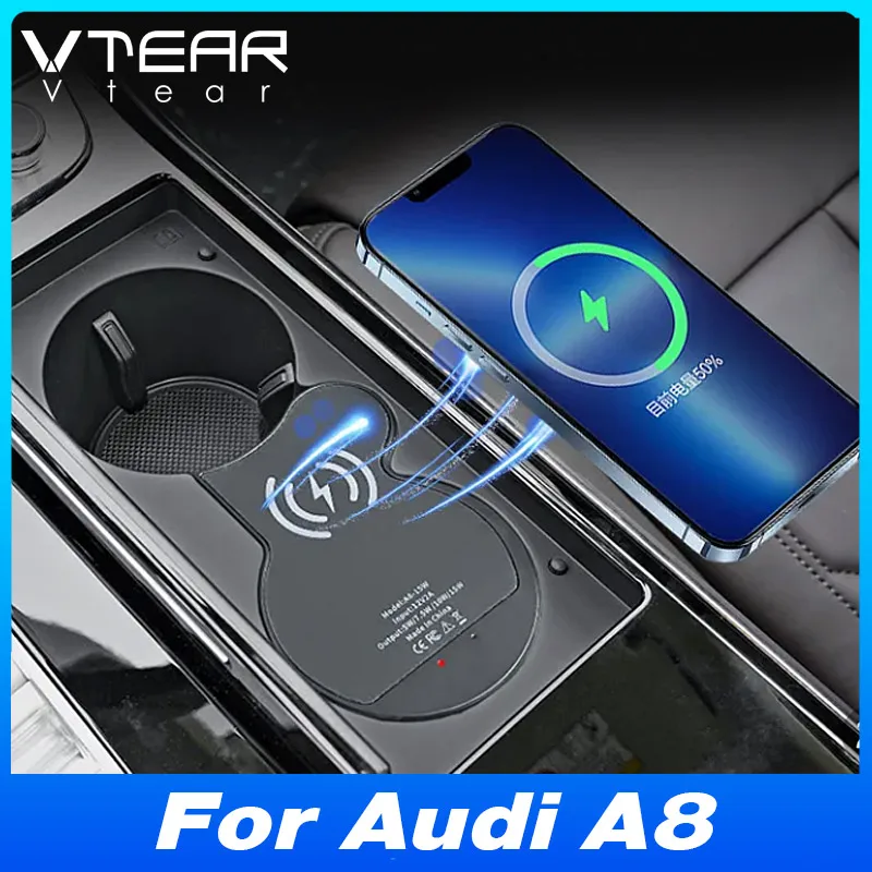 

﻿ Для Audi A8 (2015-2025) Магнитное беспроводное автомобильное зарядное устройство - адаптер панели мобильного телефона с быстрой зарядкой | Интерьерный аксессуар