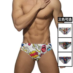 Men Swimwear Cartoon Print Swim Briefs Bikini Board beach Shorts swimming Trunks Breathable Bathing Suit