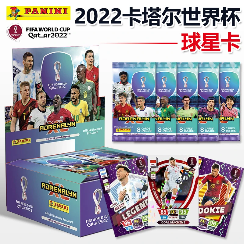 2022 Panini Qatar World Cup Messi Ronaldo Football Star Rare Collection Card Christmas Birthday Gift Game Toys Whole Box