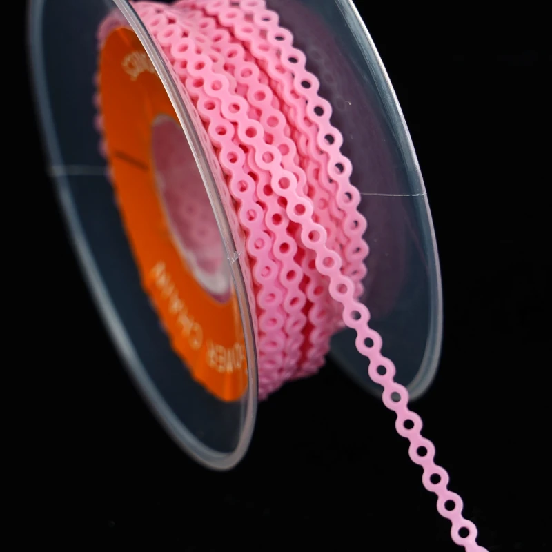 1 Roll Orthodontic Elastic Rubber Power Chain Colored Rubber Band Long Short Closed 4.57m Dental Orthodontic Materials