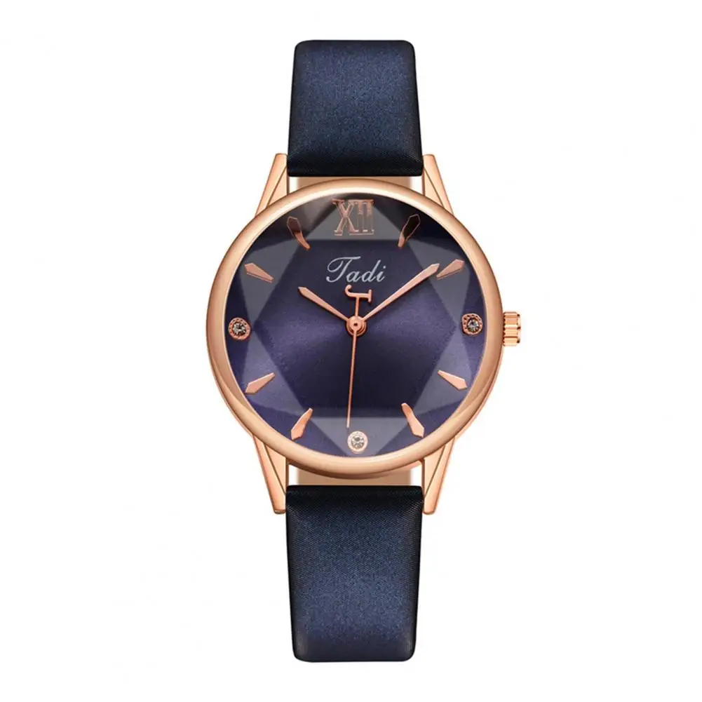 

Trendy Women Timepiece Elegant Rhinestone Dial Women's Dress Watch with Faux Leather Strap Quartz Movement Ladies for Her