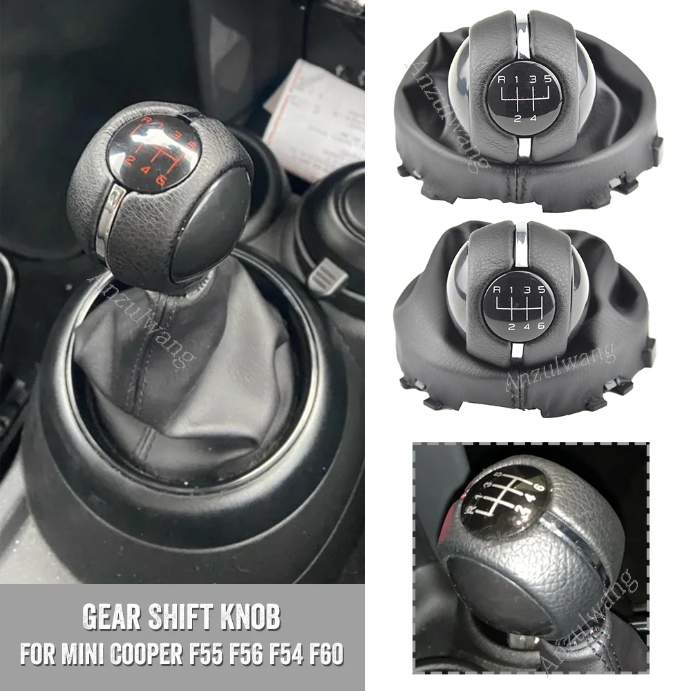 Gear Shift  Shifter Knob With  Leather Boot Case 56 Speed Manual For Mini Cooper F55 F56 F54 F60 OEM 7641999