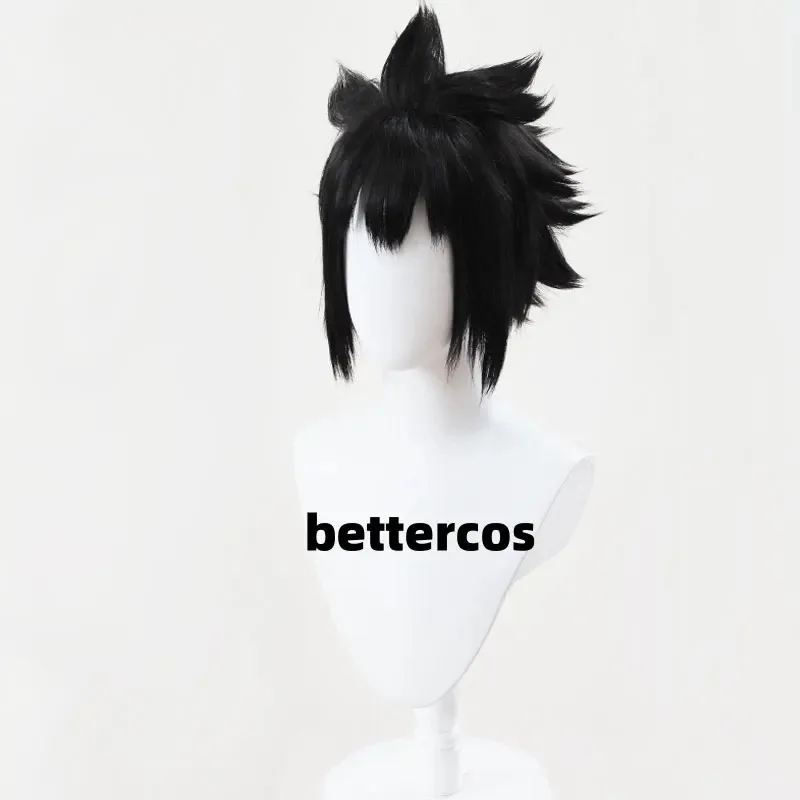 ساسوكي اوتشيها شعر مستعار تأثيري جودة عالية قصيرة سوداء مقاومة للحرارة الاصطناعية الشعر أنيمي تأثيري الباروكات + غطاء شعر مستعار