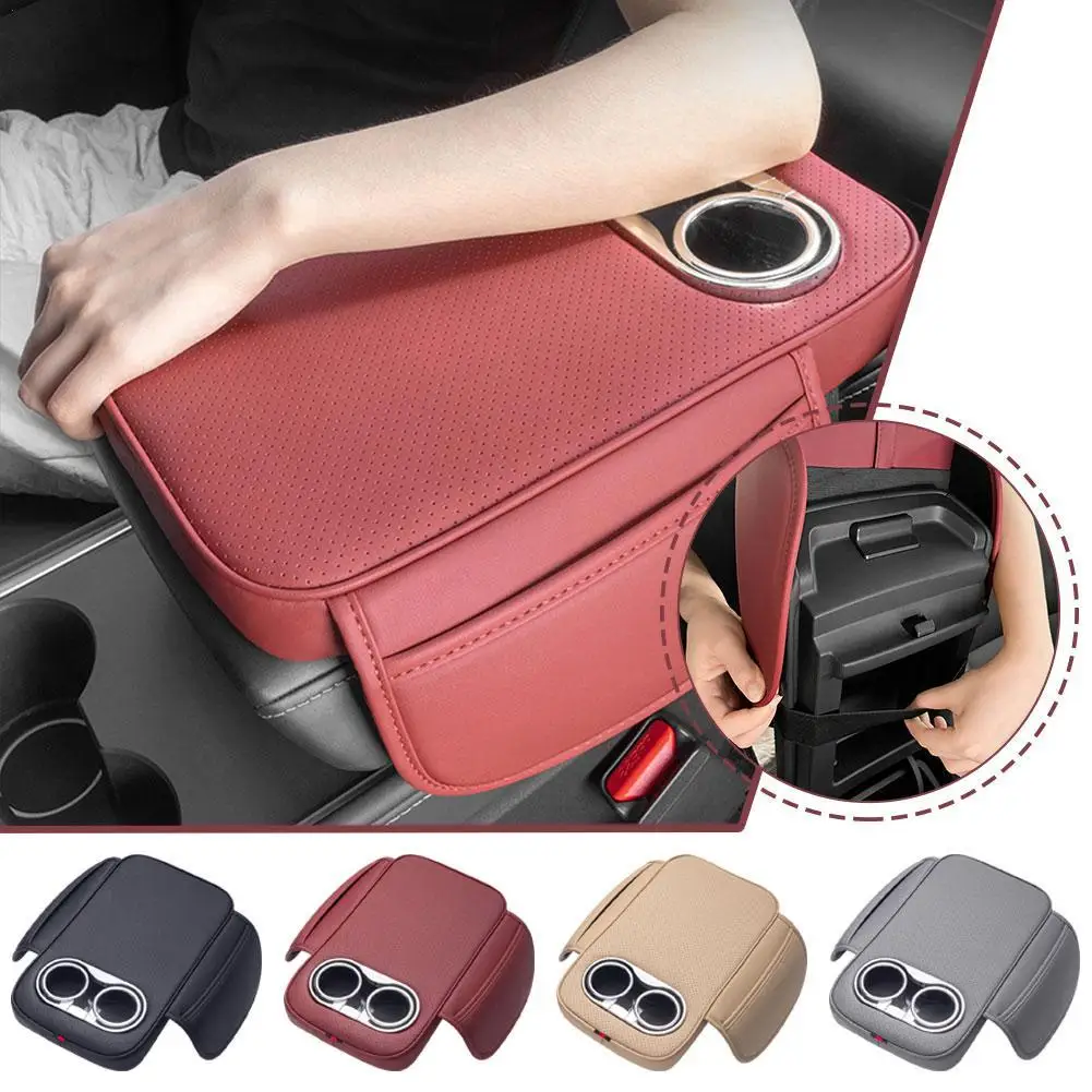 Car Armrest Box Height Pad Car Armrest Protection Cover Phone Cup Storage Elbow Thick Pad Side Storage Bag