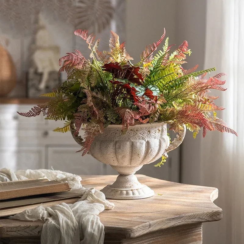 Antique wrought iron dried flower vase photography old decorative ornament