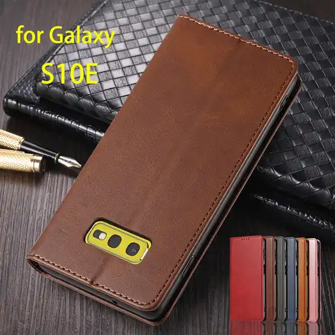 Leather Case for Samsung Galaxy S10E 5.8" Card Holder Holster Magnetic Attraction Cover Wallet Flip Case Capa Fundas Coque