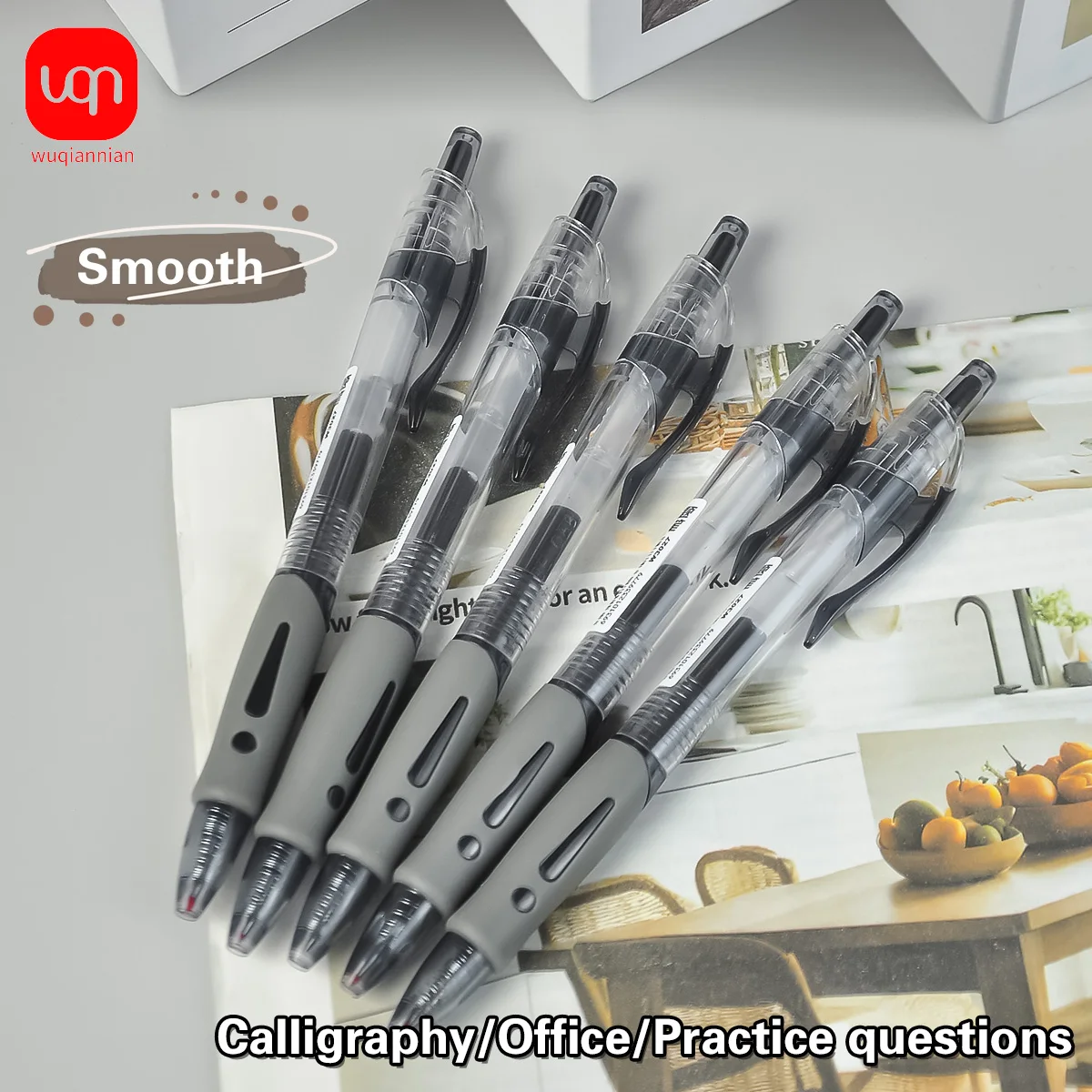 

WQN-3/6/12PCS Retractable Gel Pen Set 0.5 mm Black, Red, Blue Ink School Office Stationery Supplie