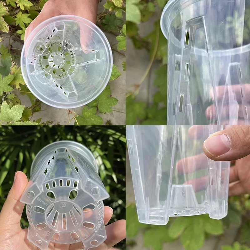 

Набор из 5 прозрачных дышащих горшков для рассады цветов, орхидей фаленопсис и других сезонных растений, инструменты для посадки