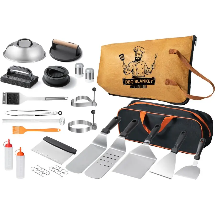 

Grilling Accessories, Griddle Accessories Kit with BBQ Blanket, Flat Top Grill Tools for Blackstone amp Camp Chef, Grill Spatula