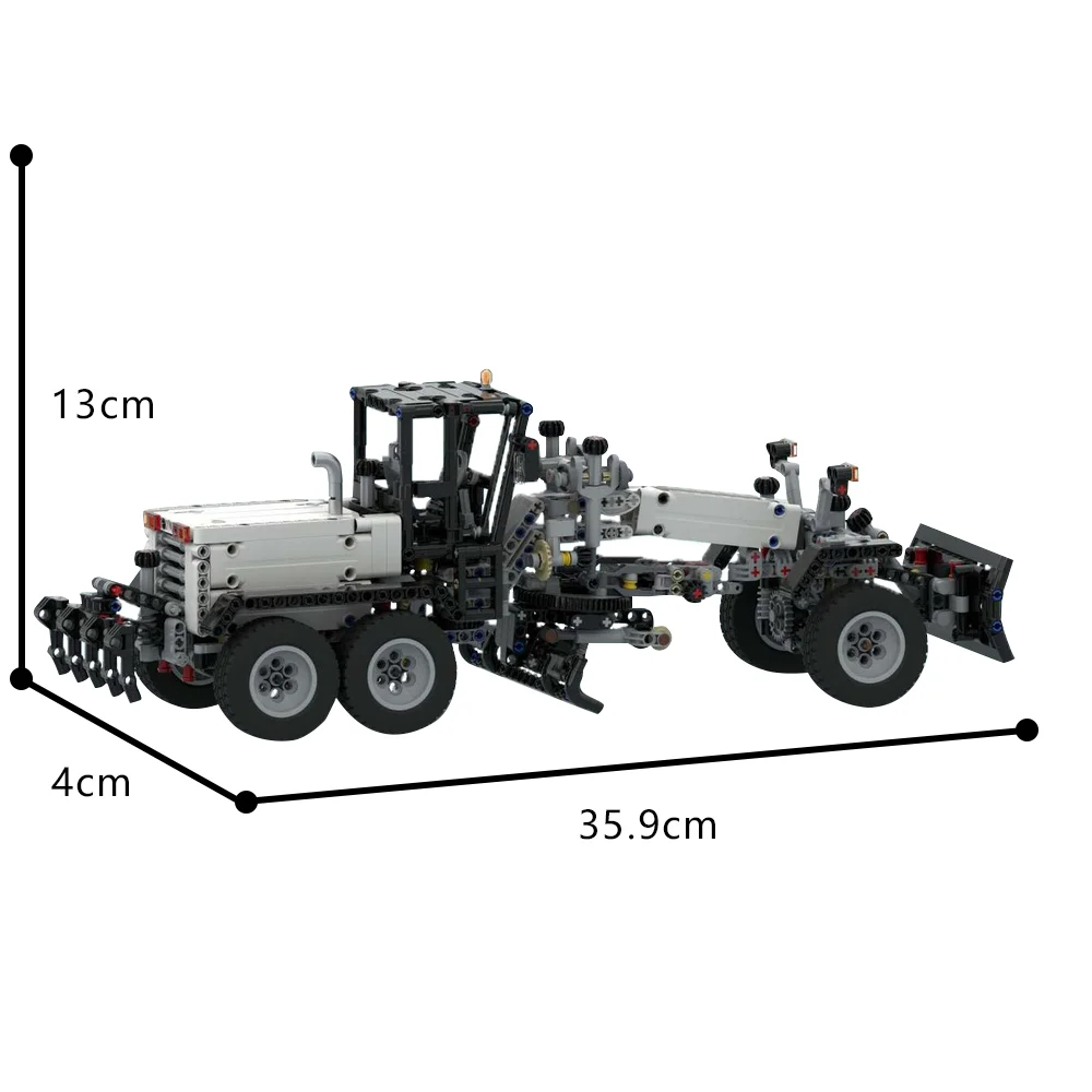 MOC DIY Farm Mechanische Grader Model Bouwstenen High-Tech Mechanisch Gereedschap Autostenen Kinderspeelgoed Verjaardagscadeaus Set